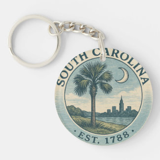 South Carolina-Acrylschlüsselanhänger mit Palmetto Schlüsselanhänger