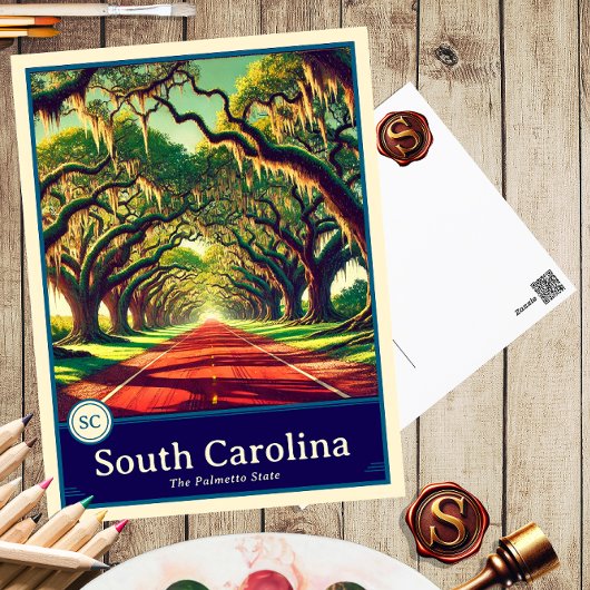 South Carolina | Anime Style Cel Schattenkarte Postkarte