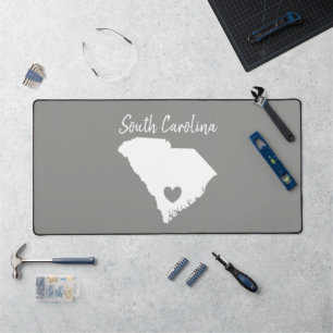 South Carolina Artistic Staat Map Liebe Zuhause Schreibtischunterlage