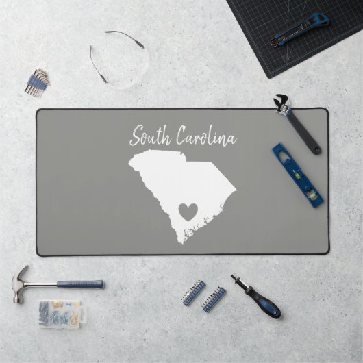 South Carolina Artistic Staat Map Liebe Zuhause Schreibtischunterlage (Arbeitsplatz)