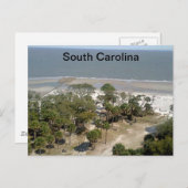 South Carolina Beach Foto Postkarte (Vorne/Hinten)