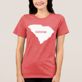 South Carolina Belong Staat Karte Tri-Blend Shirt (Vorderseite)