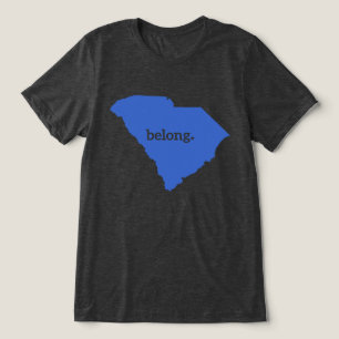 South Carolina Belong Staat Karte Tri-Blend Shirt