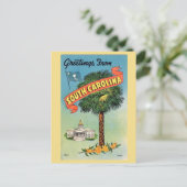 South-Carolina-Cabbage-Palme Postkarte (Stehend Vorderseite)