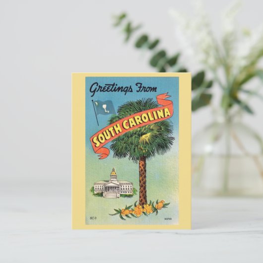 South-Carolina-Cabbage-Palme Postkarte (Stehend Vorderseite)