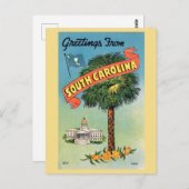 South-Carolina-Cabbage-Palme Postkarte (Vorne/Hinten)