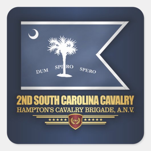 South Carolina Cavalry Quadratischer Aufkleber (Vorderseite)