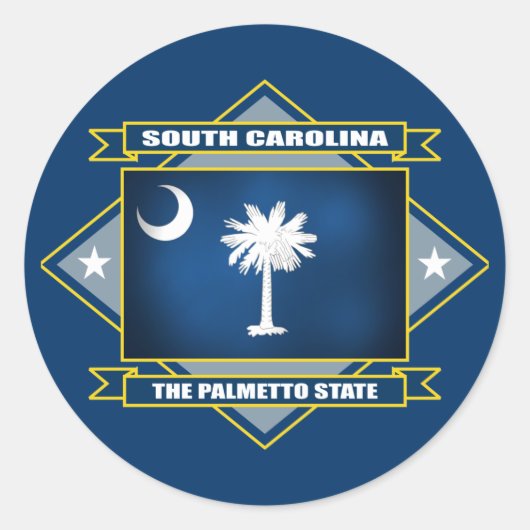 South Carolina Diamond Runder Aufkleber (Vorderseite)