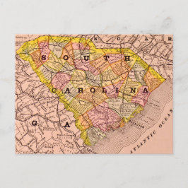 South Carolina Farbige Karte Postkarte