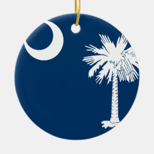 South Carolina Flag Keramik Ornament