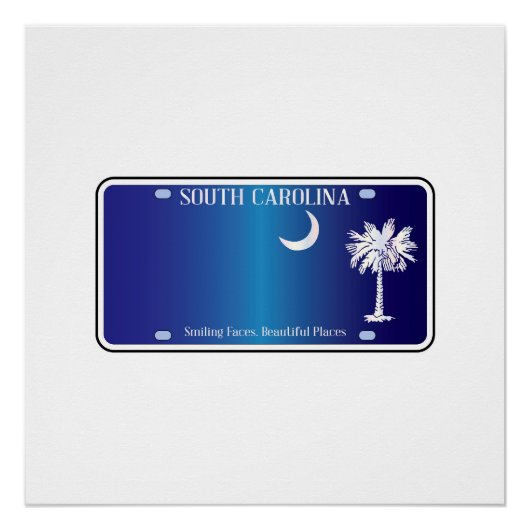 South Carolina Flag Lizenzschild Poster (Vorderseite)
