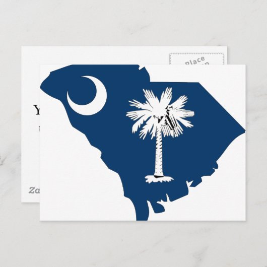 South Carolina Flag Map Postkarte (Vorne/Hinten)