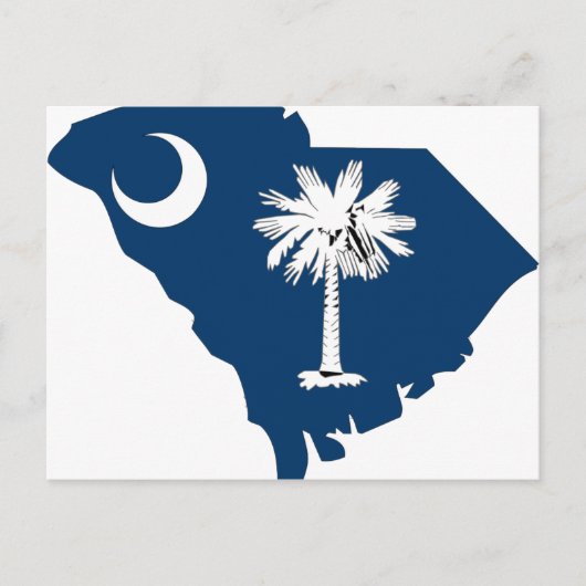 South Carolina Flag Map Postkarte (Vorderseite)
