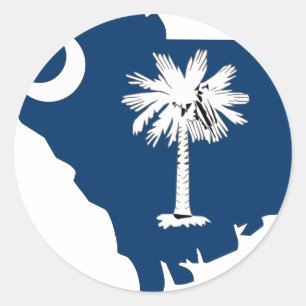 South Carolina Flag Map Runder Aufkleber