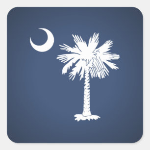 South Carolina Flag Quadratischer Aufkleber