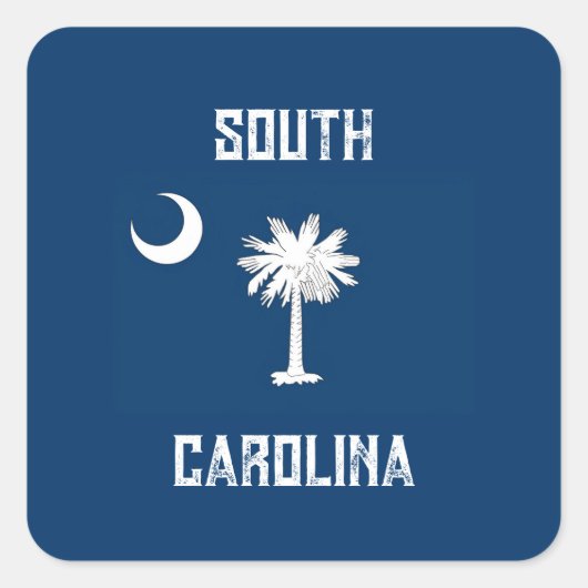 South Carolina Flag Quadratischer Aufkleber (Vorderseite)