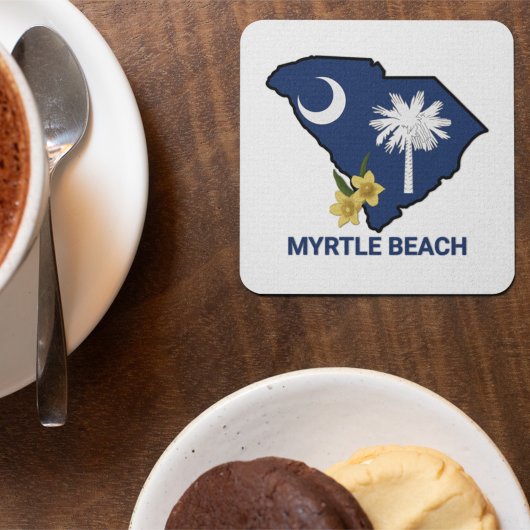 South Carolina Flag Staat Blume Gelbe Jessamin Getränkeuntersetzer