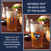 South Carolina Flag Staat Blume Gelbe Jessamin Glas