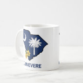 South Carolina Flag Staat Blume Gelbe Jessamin Kaffeetasse (Vorderseite Links)
