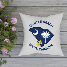 South Carolina Flag Staat Blume Gelbe Jessamin Kissen