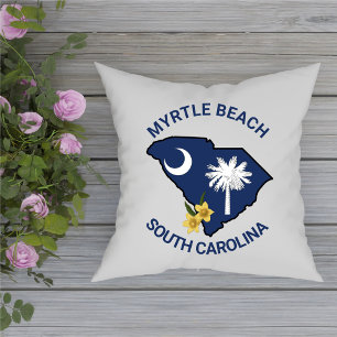 South Carolina Flag Staat Blume Gelbe Jessamin Kissen