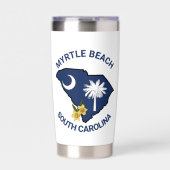 South Carolina Flag Staat Blume Gelbe Jessamin Thermobecher (Vorderseite)