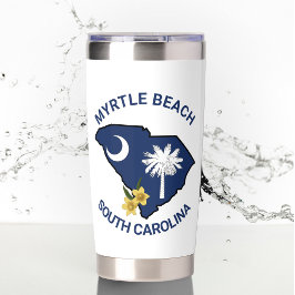 South Carolina Flag Staat Blume Gelbe Jessamin Thermobecher