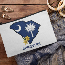 South Carolina Flag Staat Blume Gelbe Jessamin Zubehörtasche