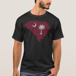 South Carolina Flag Vintag erschüttert (Garnet) T-Shirt