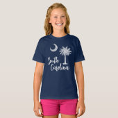 South Carolina Flagge mit Palmetto Tree Blue T-Shirt (Vorne ganz)