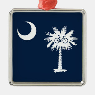South Carolina-Flagge Palmbaum Fahrrad Ornament Aus Metall