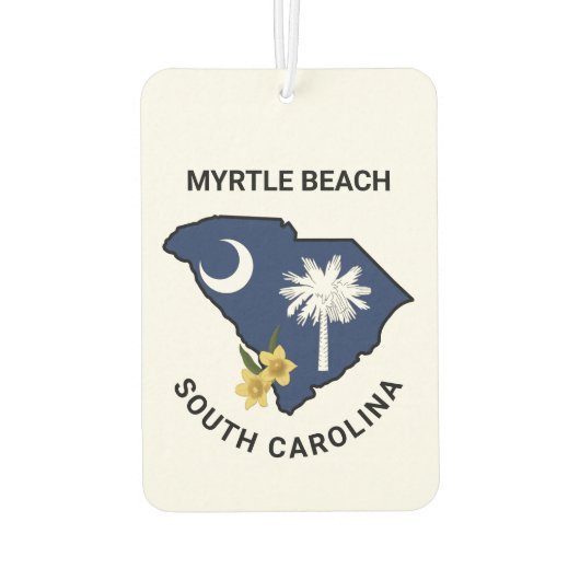 South Carolina Flagge und Blume Gelbes Jessamin Autolufterfrischer (Rückseite)