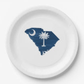 South Carolina Flagge und Karte Pappteller (Vorderseite)