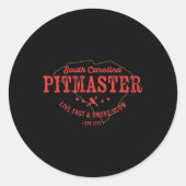 South Carolina Grillen Pitmaster for Meat Smoking Runder Aufkleber (Vorderseite)