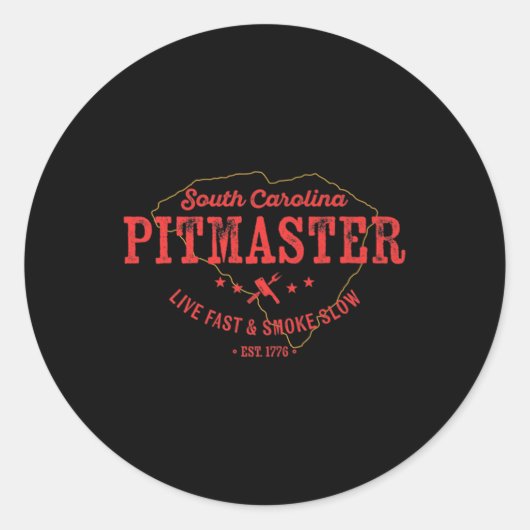 South Carolina Grillen Pitmaster for Meat Smoking  Runder Aufkleber (Vorderseite)