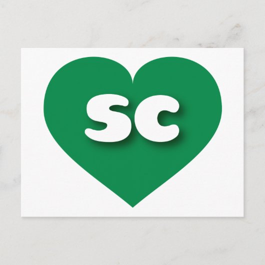 South Carolina - Grünes Herz - I Liebe sc Postkarte (Vorderseite)