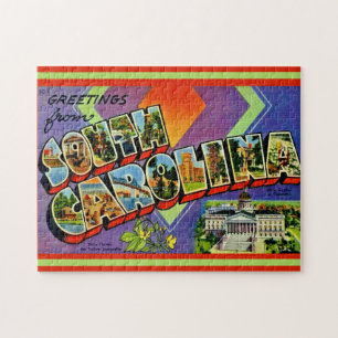 South Carolina Grußkarte 11x14 Puzzle