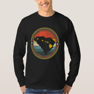 South Carolina Hawaii Roots Origin Staat Map Retr T-Shirt