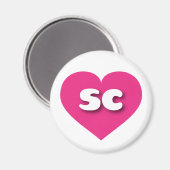 South Carolina heißen rosa Herz - I Liebe sc Magnet (Vorderseite/Rückseite)