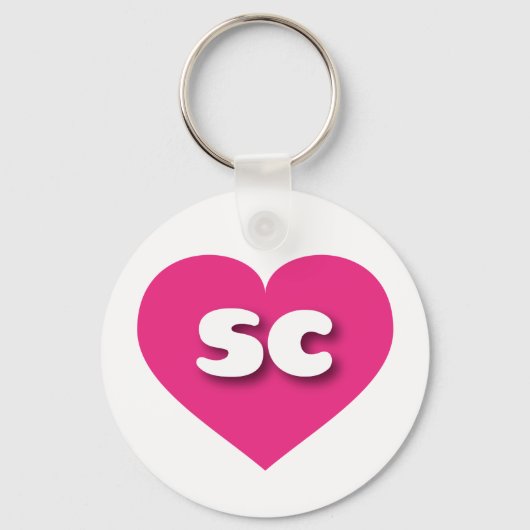 South Carolina heißen rosa Herz - I Liebe sc Schlüsselanhänger (Vorderseite)