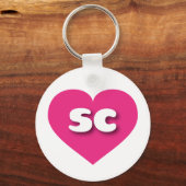 South Carolina heißen rosa Herz - I Liebe sc Schlüsselanhänger (Vorderseite)