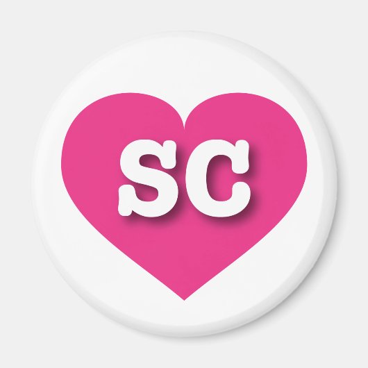 South Carolina Hot Pink Heart - I Liebe SC Magnet (Vorne)