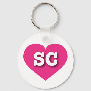 South Carolina Hot Pink Heart - I Liebe SC Schlüsselanhänger