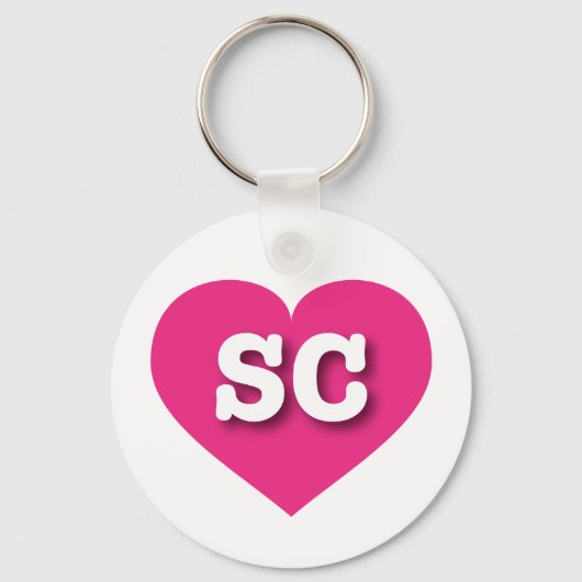 South Carolina Hot Pink Heart - I Liebe SC Schlüsselanhänger (Vorderseite)