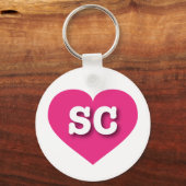 South Carolina Hot Pink Heart - I Liebe SC Schlüsselanhänger (Vorderseite)