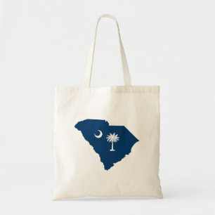 South Carolina in Blau und Weiß Tragetasche