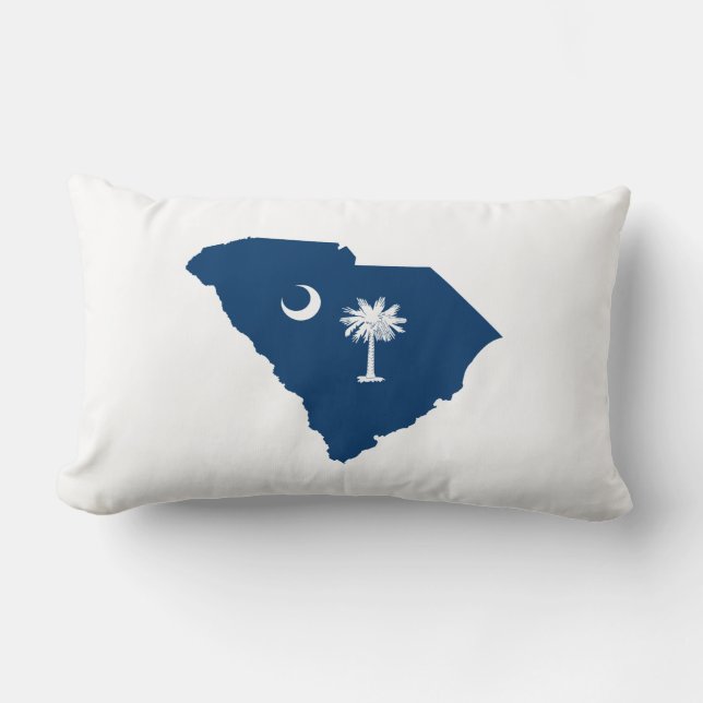 South Carolina in Blue und White Lendenkissen (Vorderseite)