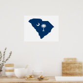 South Carolina in Blue und White Poster (Küche)