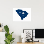 South Carolina in Blue und White Poster (Heimbüro)