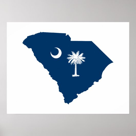 South Carolina in Blue und White Poster (Vorne)